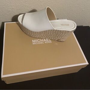 Michael Kors White Wedge Espadrilles